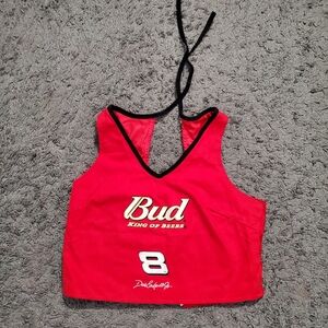 Vintage Chase Authentic Race Car Budweiser Dale Earnhardt Red Womens Halter Top